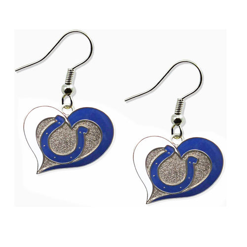 WHOLESALE INDIANAPOLIS COLTS SWIRL HEART EARRINGS