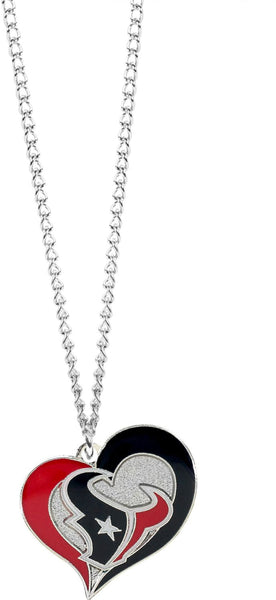 WHOLESALE HOUSTON TEXANS SWIRL HEART NECKLACE