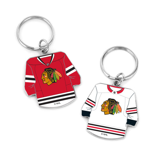 CHICAGO BLACKHAWKS REVERSIBLE HOME/AWAY JERSEY KEYCHAIN