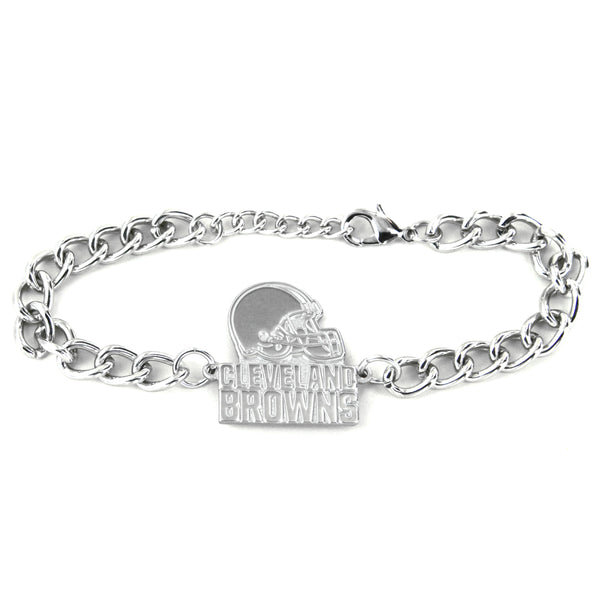 WHOLESALE CLEVELAND BROWNS CHAIN LINK LOGO BRACELET