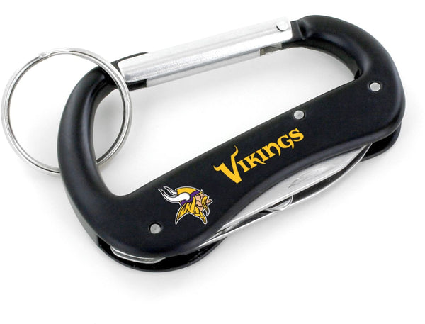 WHOLESALE MINNESOTA VIKINGS CARABINER MULTI TOOL KEYCHAIN (SP)