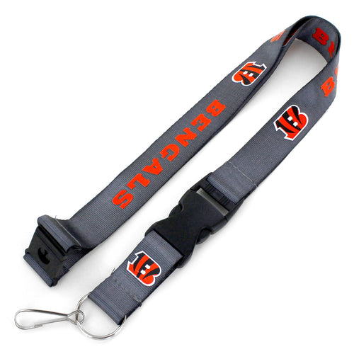 WHOLESALE CINCINNATI BENGALS (CHARCOAL) TEAM LANYARD