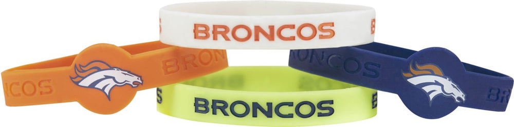 WHOLESALE DENVER BRONCOS SILICONE BRACELET (4-PACK)