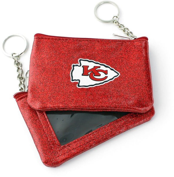 WHOLESALE KANSAS CITY CHIEFS (RED) SPARKLE COIN PURSE (OC)