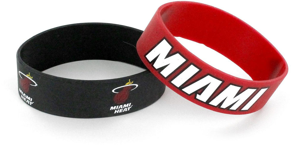WHOLESALE MIAMI HEAT WIDE BRACELETS (2-PACK)