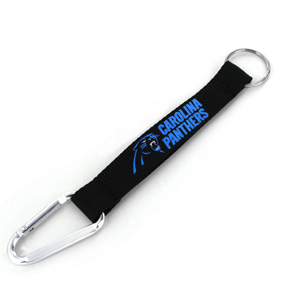 WHOLESALE CAROLINA PANTHERS (BLACK) CARABINER KEYCHAIN