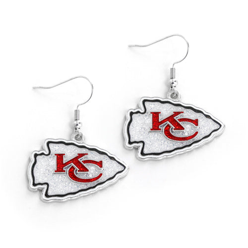 WHOLESALE KANSAS CITY CHIEFS GLITTER DAZZLE EARRINGS