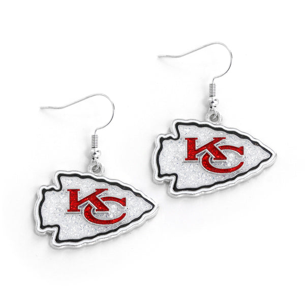 WHOLESALE KANSAS CITY CHIEFS GLITTER DAZZLE EARRINGS