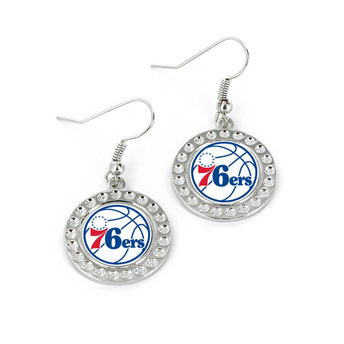 WHOLESALE PHILADELPHIA 76ERS DIMPLE EARRINGS (FJ-1080)