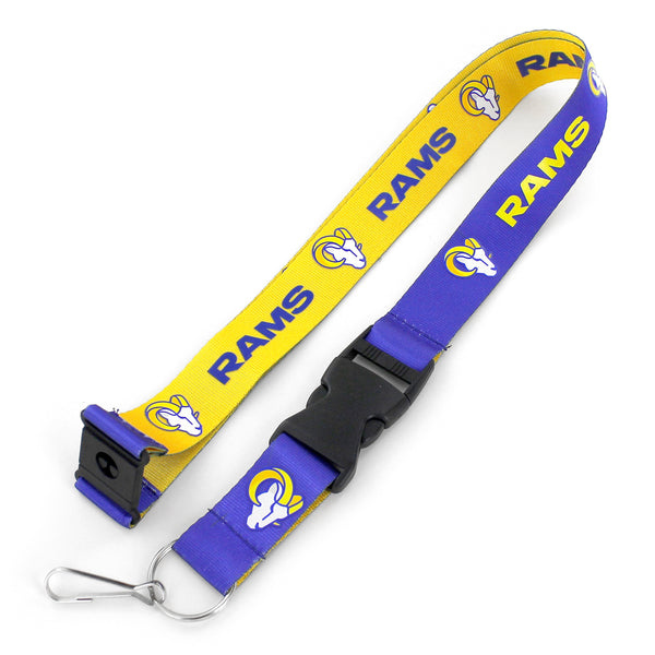 WHOLESALE LOS ANGELES RAMS (NAVY/YELLOW) REVERSIBLE LANYARD