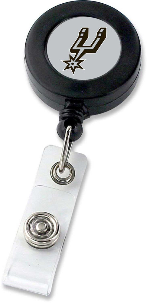 WHOLESALE SAN ANTONIO SPURS (BLACK) RETRACTABLE BADGE HOLDER  (NE)