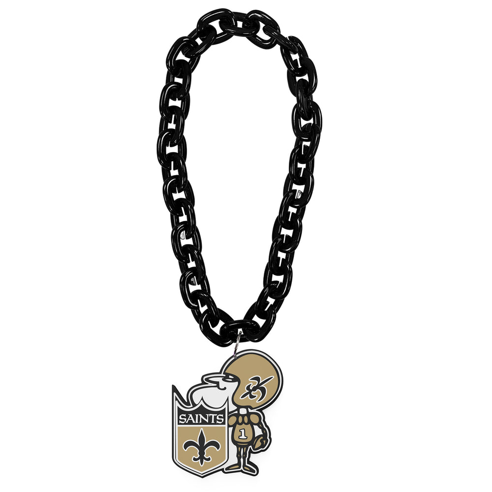 NEW ORLEANS SAINTS (BLACK) "SIR SAINT" THROWBACK FAN CHAIN