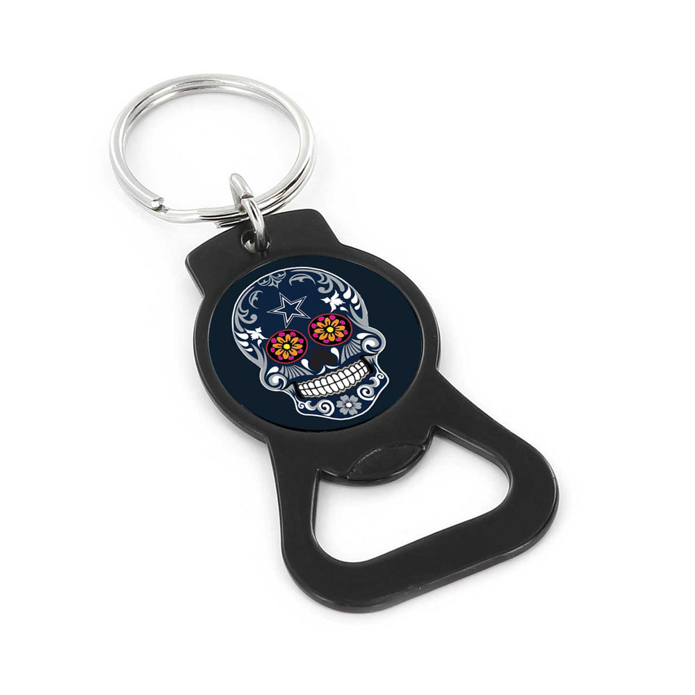 DALLAS COWBOYS SUGAR SKULL (BLACK) BOTTLE OPENER KEYCHAIN