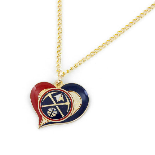 DENVER NUGGETS SWIRL HEART NECKLACE