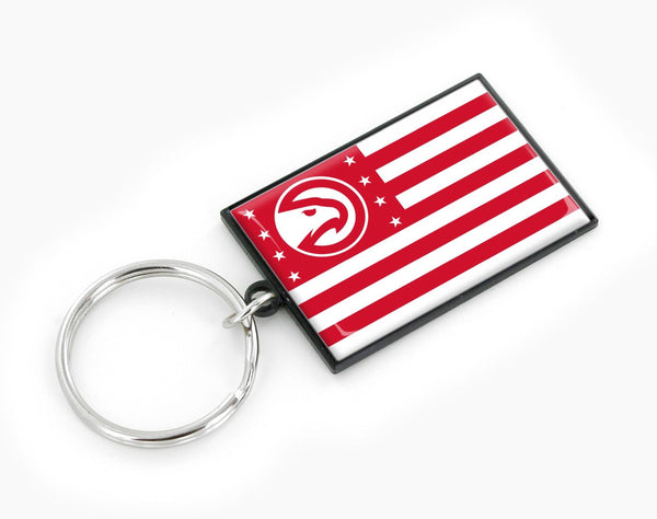 WHOLESALE ATLANTA HAWKS AMERICANA FLAG KEYCHAIN