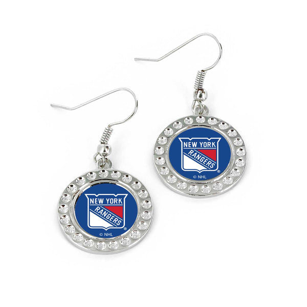 WHOLESALE NEW YORK RANGERS DIMPLE EARRINGS (FJ-1080)
