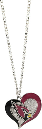 ARIZONA CARDINALS SWIRL HEART NECKLACE