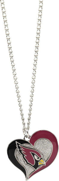 ARIZONA CARDINALS SWIRL HEART NECKLACE