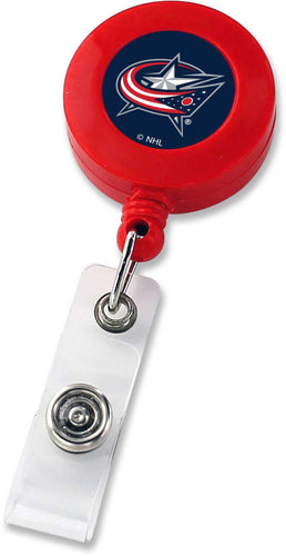 WHOLESALE COLUMBUS BLUE JACKETS (RED) BADGE REEL (NE)