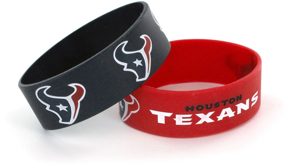 WHOLESALE HOUSTON TEXANS WIDE BRACELETS (2-PACK)