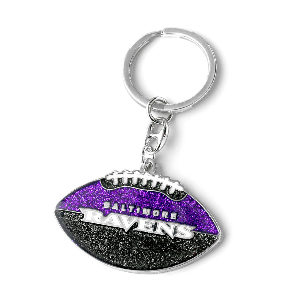 WHOLESALE BALTIMORE RAVENS GLITTER FOOTBALL KEYCHAIN