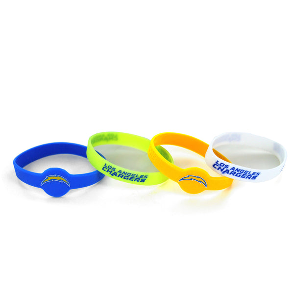 WHOLESALE LOS ANGELES CHARGERS SILICONE BRACELET (4-PACK)