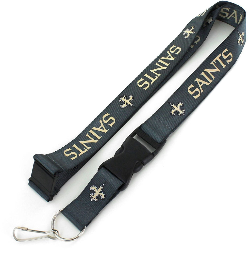 WHOLESALE NEW ORLEANS SAINTS (CHARCOAL) TEAM LANYARD