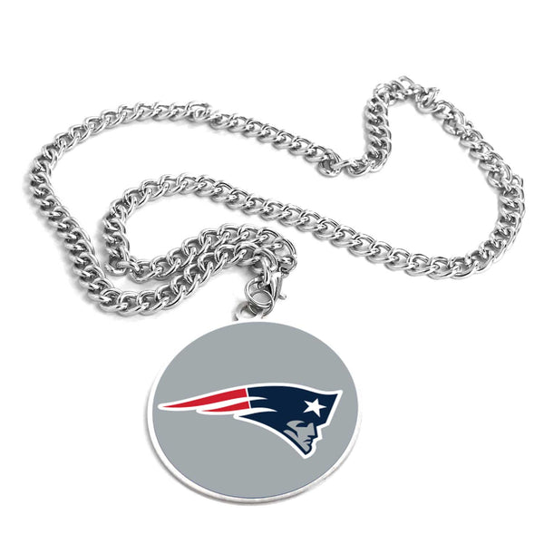 WHOLESALE NEW ENGLAND PATRIOTS (SILVER) TEAM EMBLEM NECKLACE