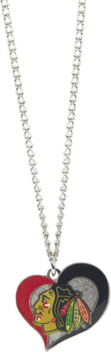 CHICAGO BLACKHAWKS SWIRL HEART NECKLACE