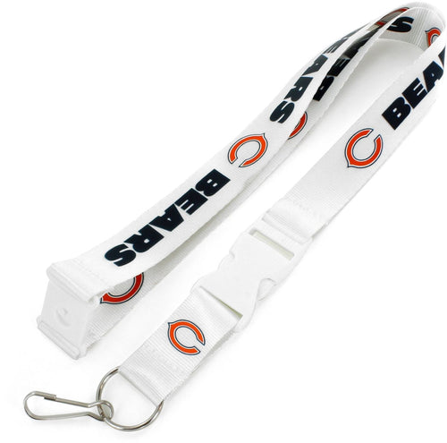 WHOLESALE CHICAGO BEARS (WHITE W/WHT BUCKLE) TEAM LANYARD