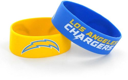 WHOLESALE LOS ANGELES CHARGERS WIDE BRACELET (2 PACK)