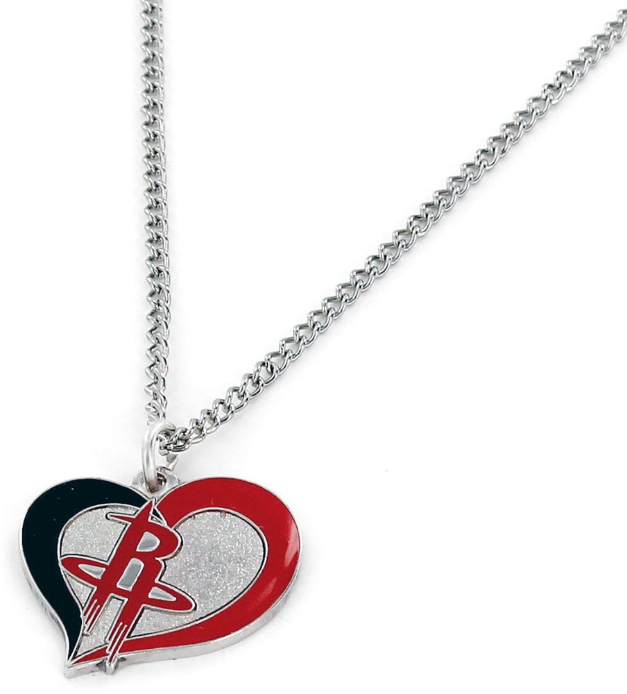 WHOLESALE HOUSTON ROCKETS SWIRL HEART NECKLACE