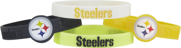 WHOLESALE PITTSBURGH STEELERS SILICONE BRACELET (4-PACK)
