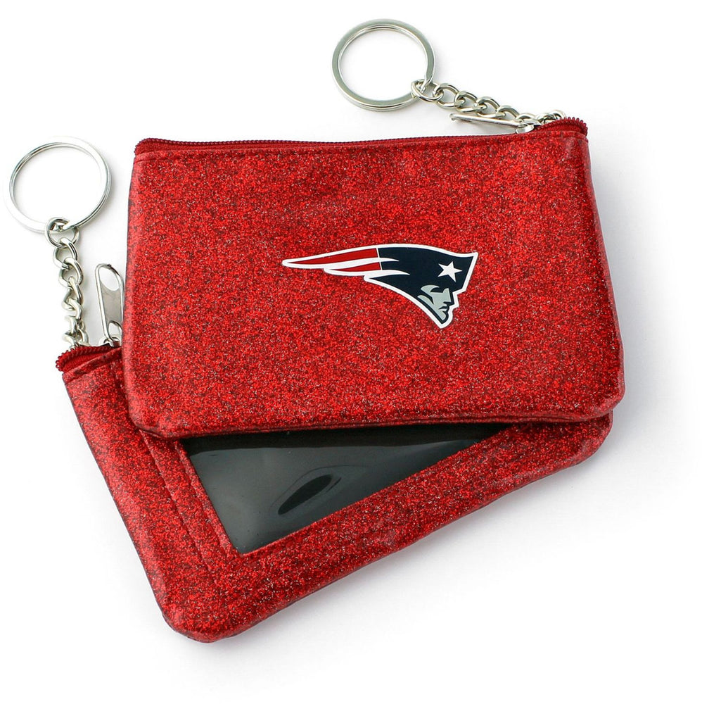 WHOLESALE NEW ENGLAND PATRIOTS (RED) SPARKLE COIN PURSE (OC)