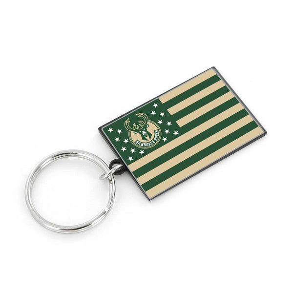 WHOLESALE MILWAUKEE BUCKS AMERICANA FLAG KEYCHAIN