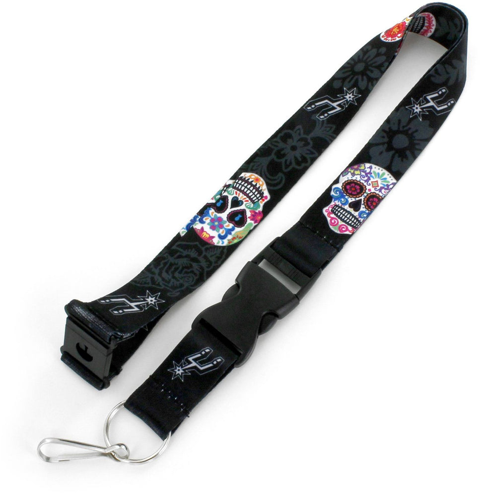 WHOLESALE SAN ANTONIO SPURS (BLACK) SUGAR SKULL LANYARD