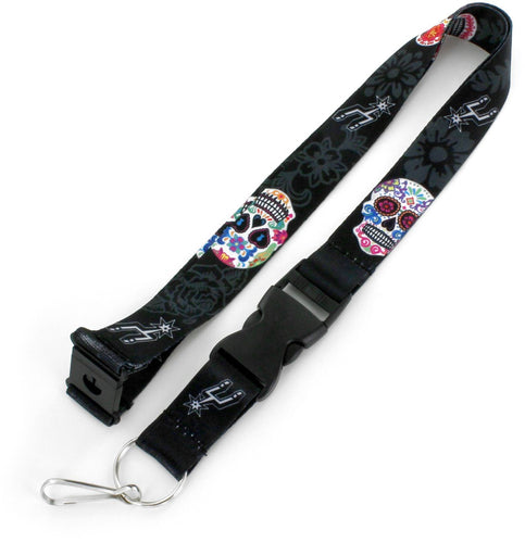 WHOLESALE SAN ANTONIO SPURS (BLACK) SUGAR SKULL LANYARD