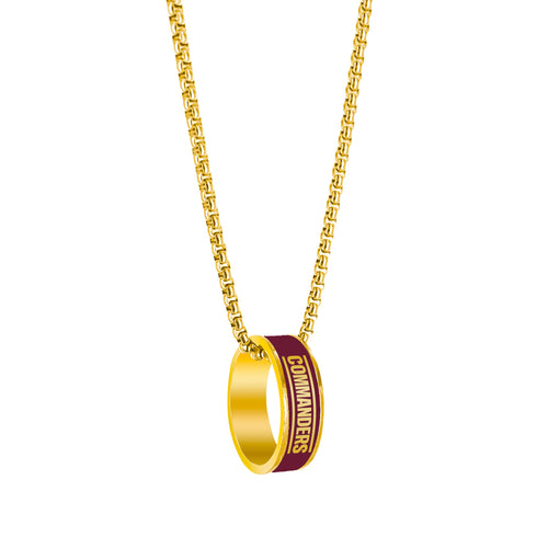 WASHINGTON COMMANDERS (GOLD) FASHION RING PENDANT NECKLACE