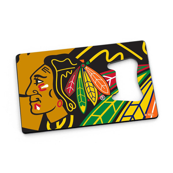 CHICAGO BLACKHAWKS CREDIT CARD BOTTLE OPENER MAGNET