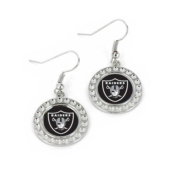 WHOLESALE LAS VEGAS RAIDERS DIMPLE EARRINGS (FJ-1080)