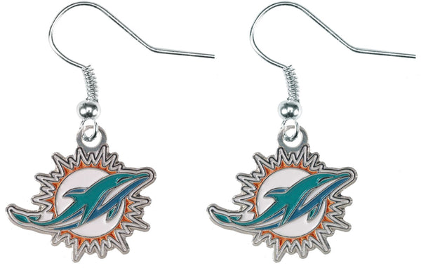WHOLESALE MIAMI DOLPHINS LOGO DANGLER EARRINGS