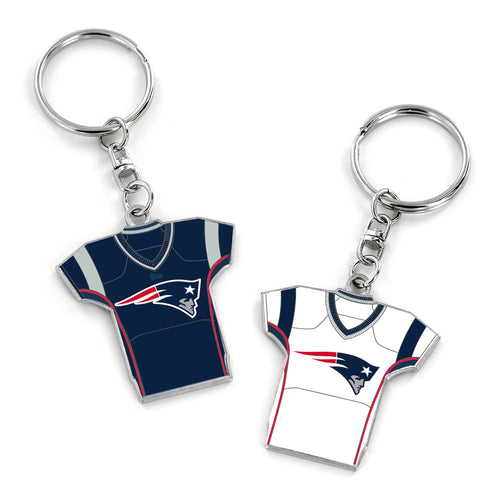 WHOLESALE NEW ENGLAND PATRIOTS REVERSIBLE HOME/AWAY JERSEY KEYCHAIN