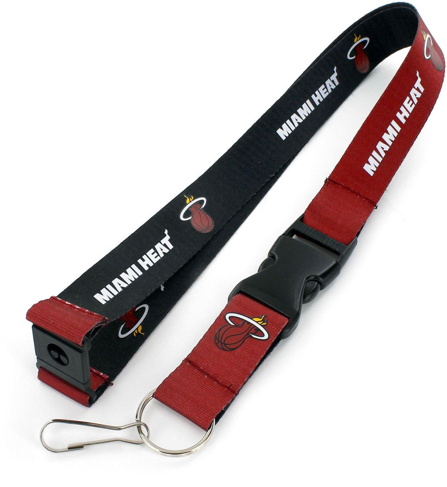 WHOLESALE MIAMI HEAT (RED/BLACK) REVERSIBLE LANYARD