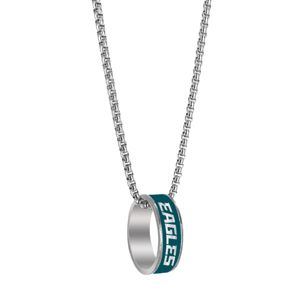WHOLESALE PHILADELPHIA EAGLES (SILVER) FASHION RING PENDANT NECKLACE