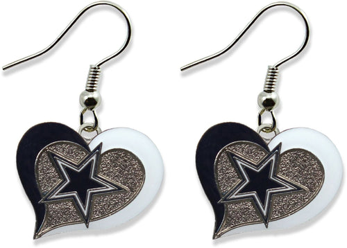 WHOLESALE DALLAS COWBOYS SWIRL HEART EARRINGS