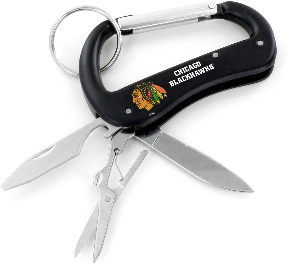 CHICAGO BLACKHAWKS CARABINER MULTI TOOL KEYCHAIN (SP)