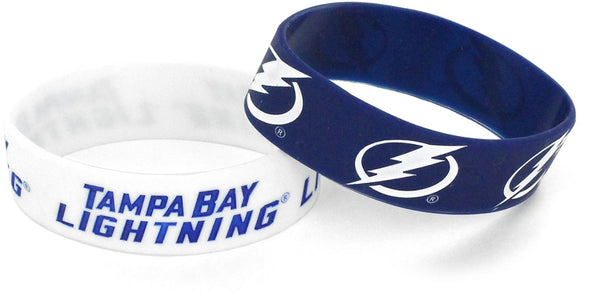 WHOLESALE TAMPA BAY LIGHTNING WIDE BRACELETS (2 PACK)