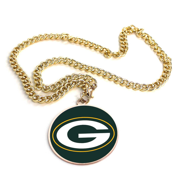 WHOLESALE GREEN BAY PACKERS (GOLD) TEAM EMBLEM NECKLACE