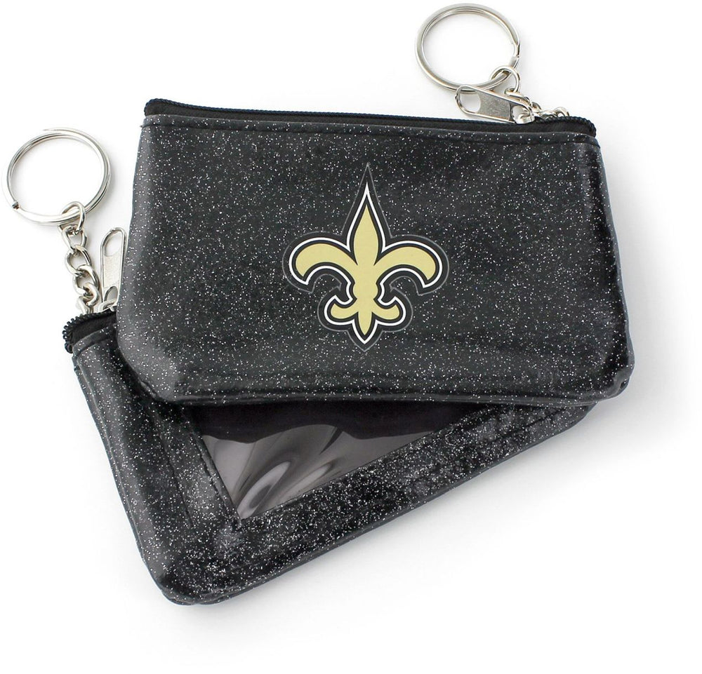 WHOLESALE NEW ORLEANS SAINTS (BLACK) SPARKLE COIN PURSE (OC)