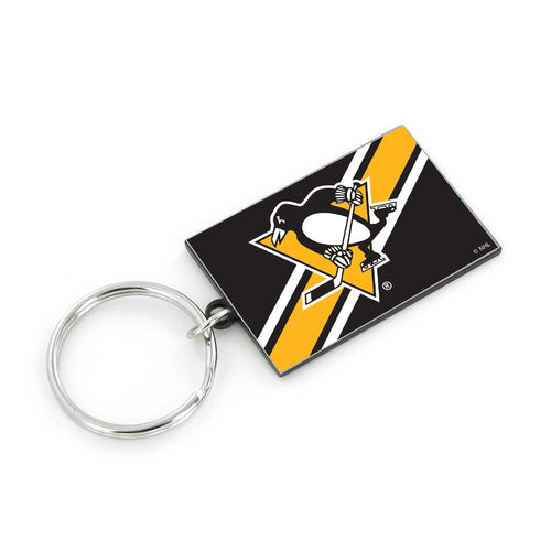 WHOLESALE PITTSBURGH PENGUINS STRIPED KEYCHAIN